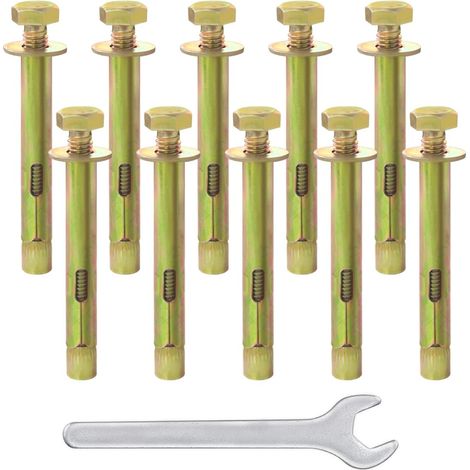 22 Pièces M6 x 60 mm Goujon Ancrage Boulons à Expansion Boulon D'ancrage Acier au Carbone Q235 avec Clé pour Brique de Maçonnerie Béton Lourd (Doré) (1/5)