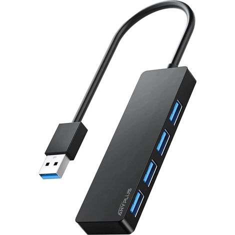 Hub USB, Adaptateur 4 Ports Multiprise USB 3.0, 5 Gbps, Répartiteur USB pour Bureau, Ordinateur Portable, Xbox, Clé USB, Disque Dur, Console, Imprimante, PC, Clavier (1/5)