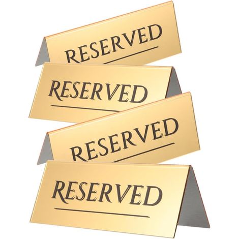 4 Pièces Panneaux Réservés Acryliques pour Mariage Signalisation pour Table Réservée Supports Durables pour Événements Restaurants et (1/5)
