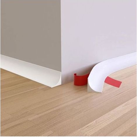 (Blanc) 5 mètres Moulure Auto Adhesive en Triangles, Moulure Plafond Autocollante, Moulage Flexible Joint Plafond Mur Quart de Rond en TPE (1/5)