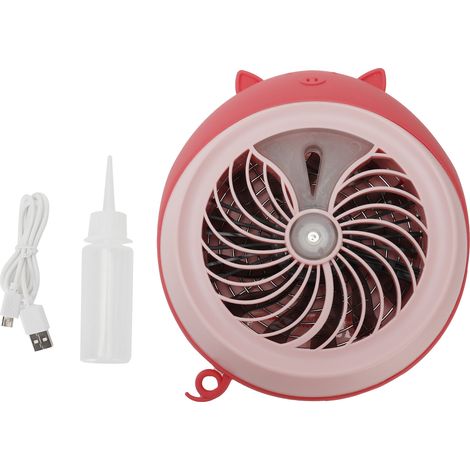 Niedlicher Tischventilator mit tragbarer Sprühfunktion für Zuhause und Büro – Rosa Schweinchen