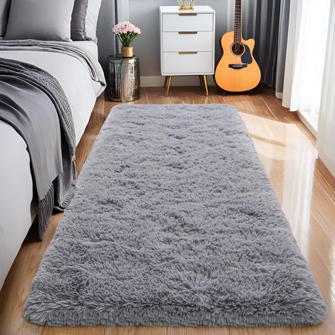 1 Tapis 80x150cm, Poil Long Moelleux, Microfibre Antidérapante, Salon Chambre (1/5)