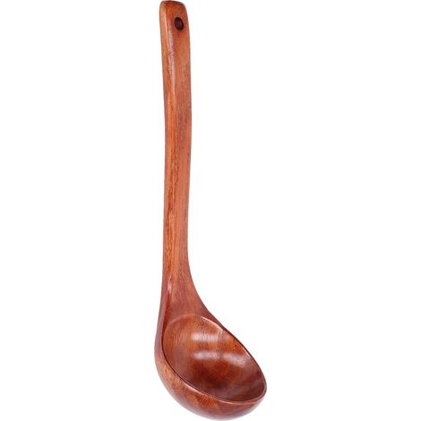 Cuillère en Bois Longue pour Cuisine et Restaurant - Louche Polyvalente pour Porridge (1/5)