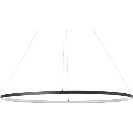 Lampadario ad anello in allumino nero opaco cm. H.92 x Ø.60/100