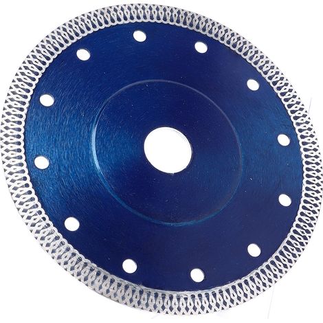 Lame de scie circulaire diamantée 150 mm de diamètre pour meuleuse d'angle, idéale pour le rainurage, le meulage et la découpe du béton, du granit et de la pierre. Clip de fixation inclus (bleu). (1/5)