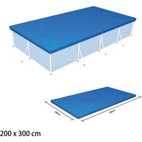 Bardusch-Bâche de Protection - Piscine Rectangulaire - Bleu - 3m x 2m (1/4)