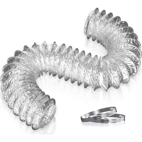 1 Conduit d'air Flexible 2m Aluminium Gaine Ventilation 150mm Cuisine Salle de bain Sèche-linge (1/5)
