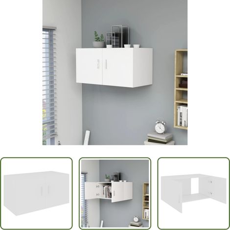 Holzwerkstoff - Wandschrank Weiß 80 x 39 x 40 cm Holzwerkstoff (1/5)