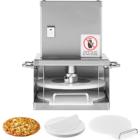 Machine à presser pâte à pizza électrique, 15 cm, plaque en inox, épaisseur réglable, usage professionnel, avec 100 papiers cuisson. (1/5)