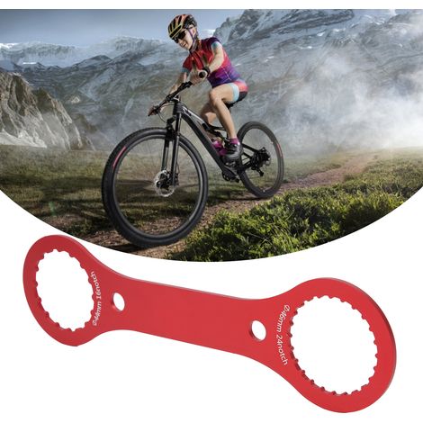 Clé à pédalier vélo 44mm 46mm, outil d'installation et dépose pour boîtier de pédalier 16-24 crans, rouge