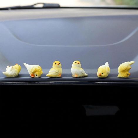 6-teiliges Vogel-Auto-Innendekorationsset, Auto-Armaturenbrett-Dekoration  Mini-Vogel-Autodekoration für Armaturenbrett und Schreibtisch (Vögel) (1/5)