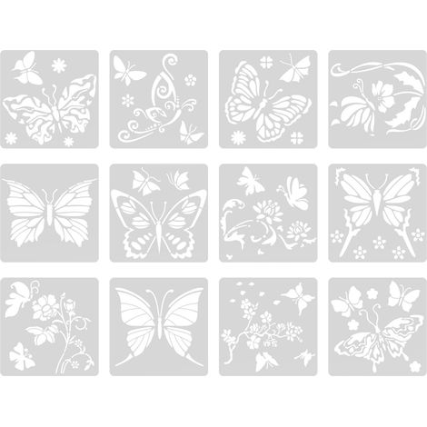 Peinture Pochoirs Réutilisables Set de 12 Modèles Créatifs Matériau Lavable (1/5)