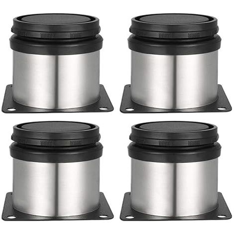 Lot de 4 Pieds de Meubles, Pied Cuisine Réglables Ø 50 mm/Hauteur 50 mm Ronds Métal Acier Inoxydable Canapé Jambe Table Pieds (1/5)