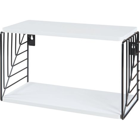 Estantería de diseño atemporal para salón/dormitorio mueble de almacenaje de pared 39 x 18 x 23 cm blanco 030011261 (1/5)