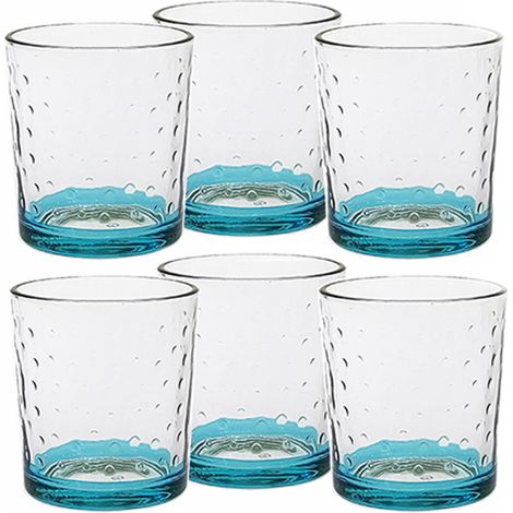 Bicchieri Eleganti per Stile e Raffinatezza in Vetro 26 cl Set di 6  fondo azzurro in casa per Ogni Tavola e Occasione bar hotel ristorante