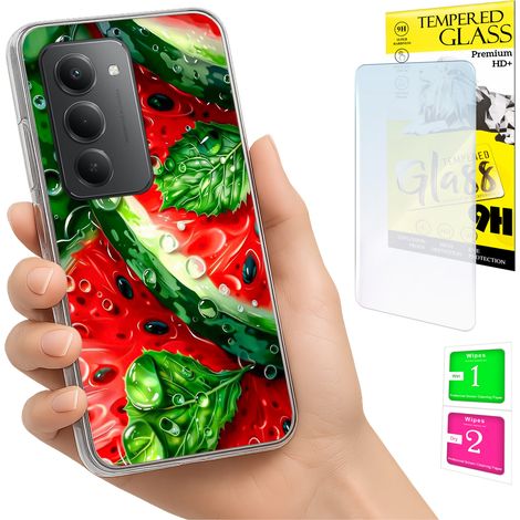 Custodia per Xiaomi Redmi 15 4G / 5G 169mm Cover posteriore Anguria + vetro (1/5)
