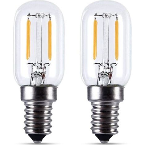 RHG 2pcs Ampoule LED E14- Ampoule réfrigérateur LED2W, T22, 200LM, équivalent à une lampe à incandescence 15W, blanc chaud 2700K, 230V, réfrigérateur / lampe au sel / avec petite LED E14, [Classe éner