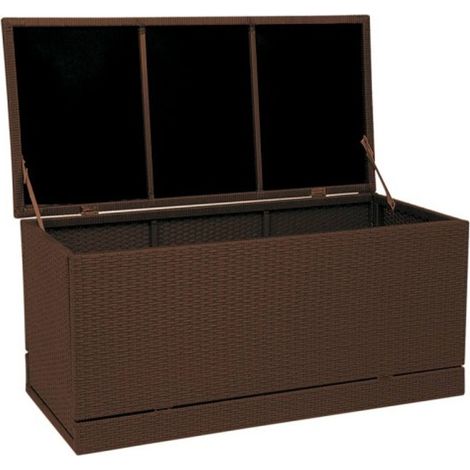 Polyrattan Gartenkissenbox Gartentruhe Auflagenbox Kissenbox Aufbewahrungsbox - braun (1/2)