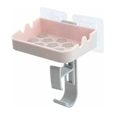 Porte-savon mural gris à ventouse, sans drainage, porte-savon simple, convient aux salles de bains et aux toilettes. (1/5)