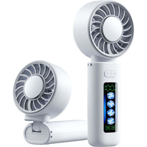 Mini Handventilator 3000mAh, USB Wiederaufladbar, LED-Display, Turbo Ventilator, Tragbarer Ventilator mit Kühlfunktion (1/5)