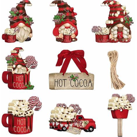 Décoration Noël en Bois - 24 Pièces pour Sapin, Ornements et Suspensions (1/5)