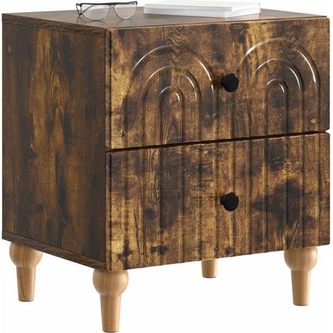 Maison Exclusive - Nachttisch 2 pcs Geräucherte Eiche 43 x 34,5 x