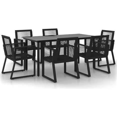 Maison Exclusive - Set da Pranzo da Giardino 7 pz Nero in Rattan PVC (1/5)