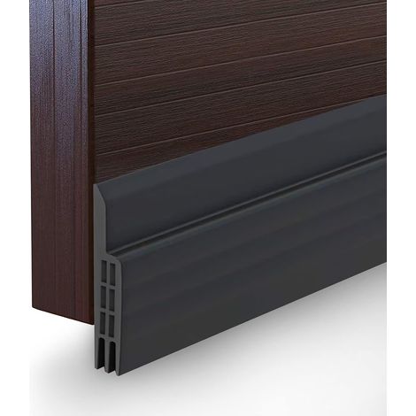 Bande d'étanchéité pour bas de porte, bande d'étanchéité pour isolation thermique et phonique, 100 x 5 cm (noir) (1/5)