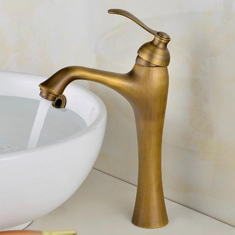 Mitigeur de lavabo, laiton, surélevé, monocommande, pour vasque (1/5)