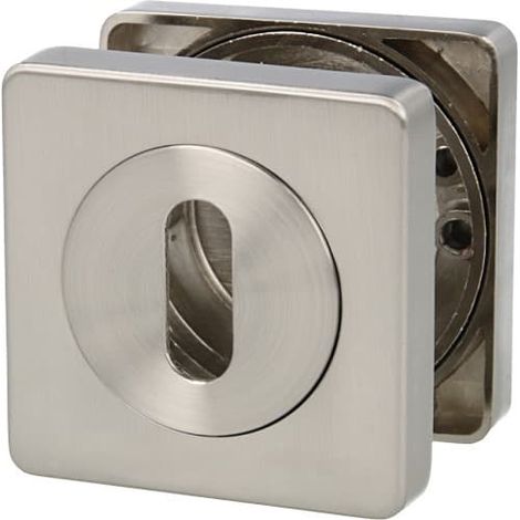 Buntbart Türrosetten Edelstahl Optik - Innentürrosetten Rosettenpaar 52x52mm (1/5)