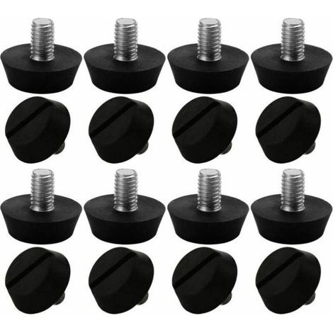 16pcs Pieds de Meubles Réglables Nivellement Patin Base Jambe Pied de Table Chaise Ajustables Protection Sol M6 x 10 x 20mm (1/5)