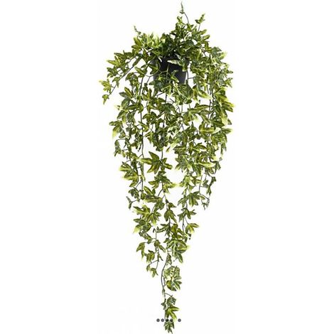 Lierre artificiel plastique retombant en pot pour extérieur L 70 cm panaché (1/3)