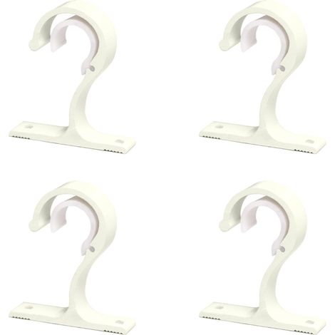 Ensemble de 4 supports de tringle à rideaux de plafond, ø25-28mm, avec vis, support de tringle à rideaux robuste en alliage d'aluminium. (1/5)