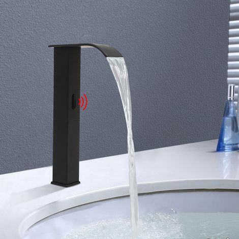 YISSALE -Outillage -Lave-vaisselle à capteur infrarouge robinet d'eau salle de bain robinet à manche unique noir (1/5)