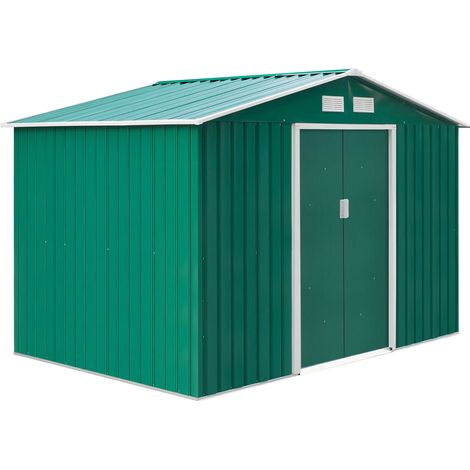 Casetta Box da Giardino in Lamiera Verde 277x191x192 cm (1/5)