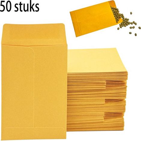 50 pièces - Enveloppes - Enveloppes autocollantes - Enveloppes en papier kraft - Sachets de graines - Enveloppes pour pièces de monnaie - Enveloppes de rangement style chinois - Autocollantes avec ban (1/5)