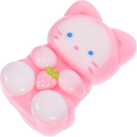 Jouet Anti-Stress Chat Fraise Rose Doux et Moelleux en Plastique, Jouet Sensoriel Confortable, Maison ou Fête d'anniversaire (1/5)