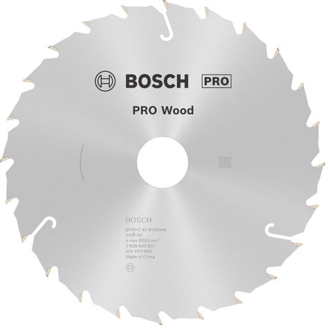 Bosch PRO Wood Kreissägeblatt, 190 x 2,4 x 30 mm, T24