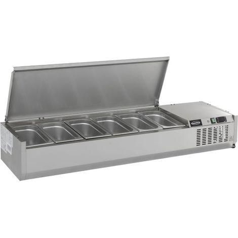 Saladette Réfrigérée à Poser Pour Pizza - Couvercle Inox - Bacs GN 1/4 - Combisteel