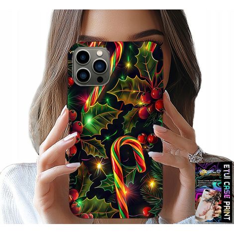 Custodia per iPhone 12 PRO - bastoncino di zucchero, vischio, albero di Natale + vetro (1/5)