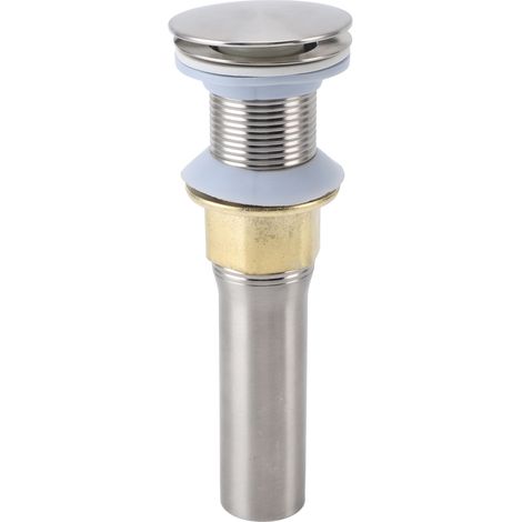 Bouchon de vidange escamotable en acier inoxydable étanche avec finition nickel brossé pour salle de bain et cuisine. (1/5)