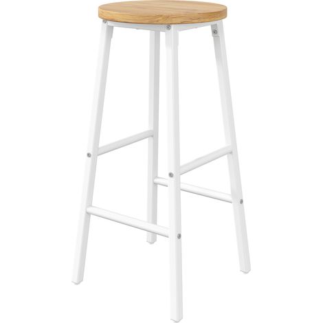 Carro de cocina con isla y 2 taburetes blancos HOMVRA (1/5)