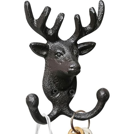 porte manteau décorative en forme de tête de cerf fixation