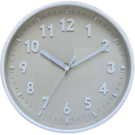 Horloge murale moderne et simple de 20 cm (8 pouces) couleur bonbon silencieuse pour l'heure - Gris (1/5)
