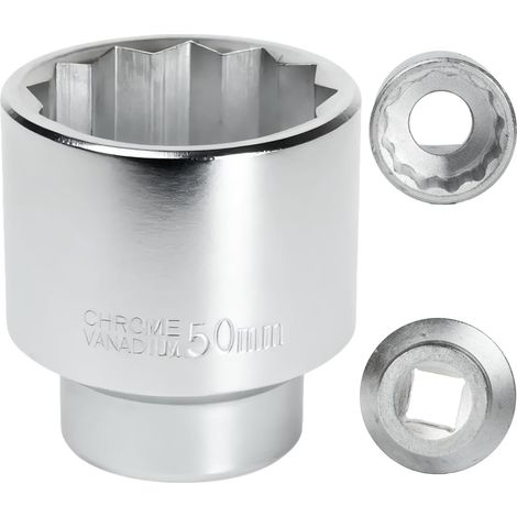 Douille 50mm 3/4" 12 pans, Douille pour clé 3/4 50mm pour clé CR-MO (1/5)