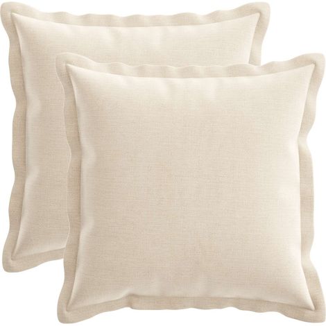 Housse de coussin 2 pc HOUTEN Crème 40 x 40 cm Tissu Chenille vidaXL