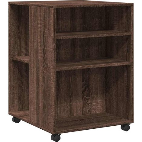 Maison Exclusive - Mesa auxiliar ruedas madera ingeniería marrón