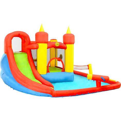Castillo hinchable con tobogán y piscina 410x385x220 cm Happy Hop (1/4)