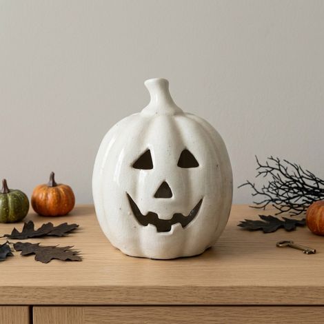 Terracotta Halloween Pumpkin Ornament (1/2)