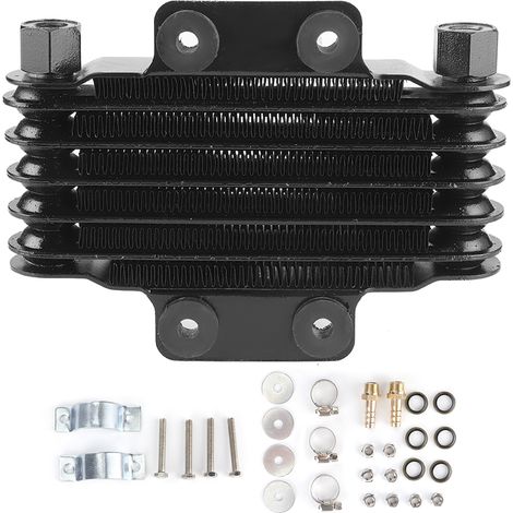 Refroidisseur d'huile moteur à 6 rangées, pièces de radiateur de refroidissement noires pour moto 125-250cc, Dirt Bike ATV (1/5)